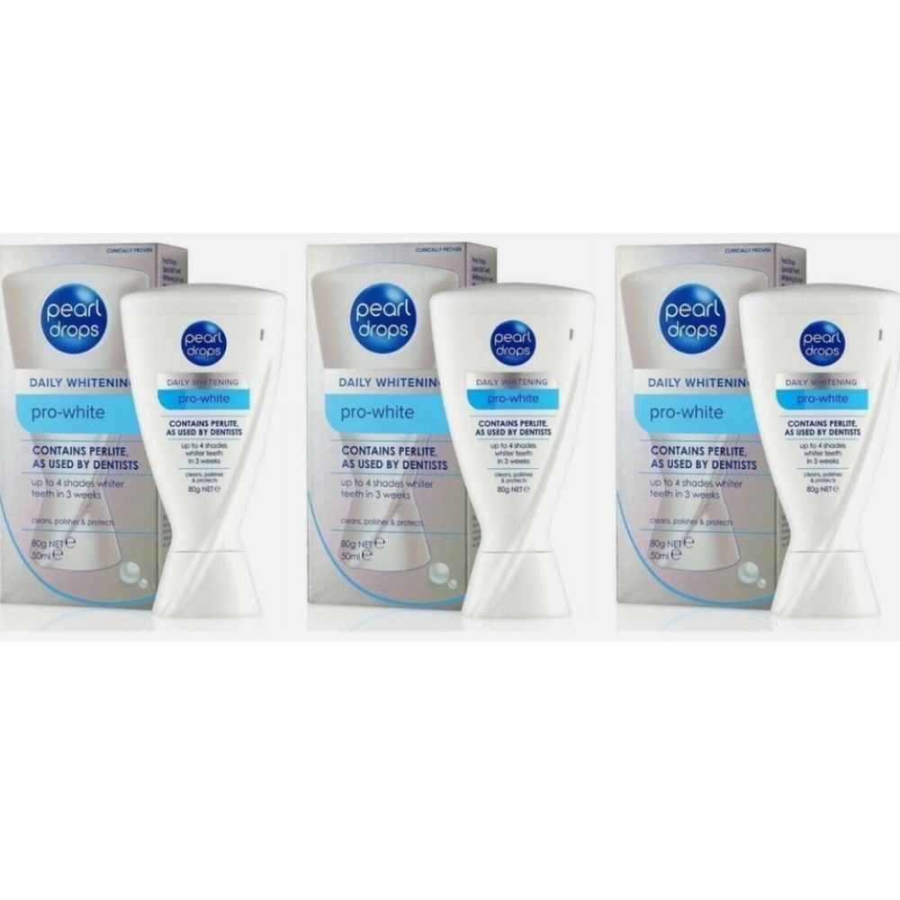 Pearl Drops Pro White Toothpaste, 3x 50ml